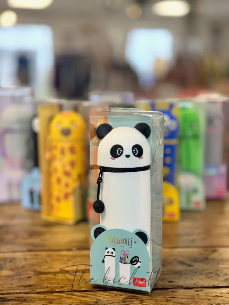 Trousse École 2 En 1 Panda En Silicone - Avec 4 Stylos Gel Effaçables - Cadeau Fille Garçon