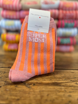 Chaussettes Super Mom 👩‍🍼Rose