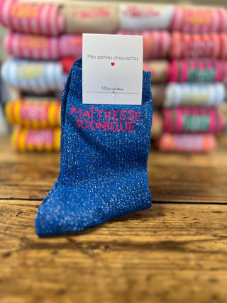 Chaussettes Maitresse Iconique ✨ Bleu Roi