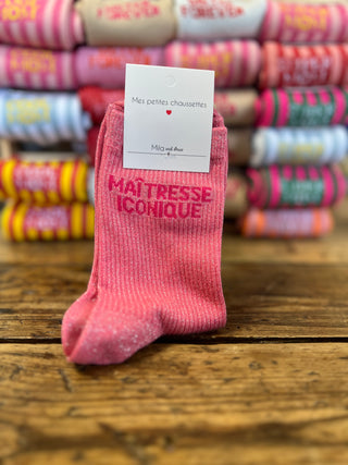 Chaussettes Maitresse Iconique ✨ Fushia