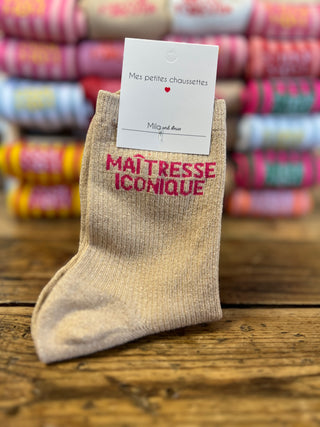 Chaussettes Maitresse Iconique ✨ Beige