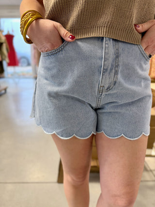 Short Fleur • Denim Clair