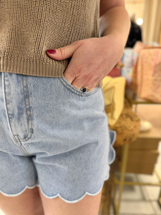 Short Fleur • Denim Clair