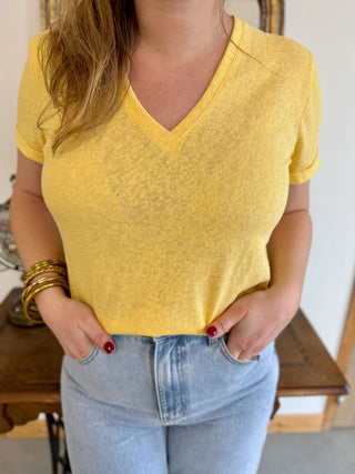 T-shirt pailletté Margaux • Jaune