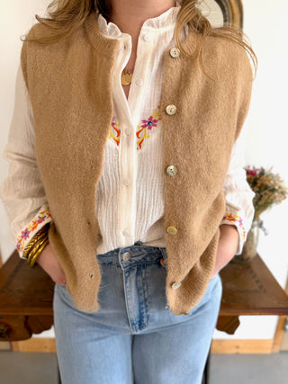 Gilet s/ manche Valentine • Camel
