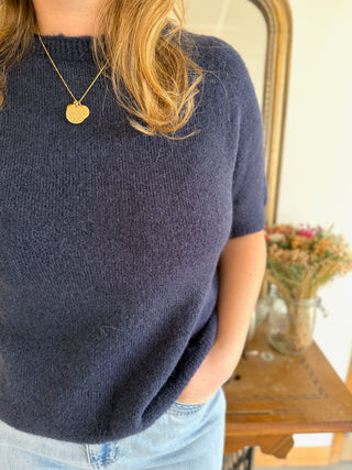 Pull manches courtes Louise • Marine
