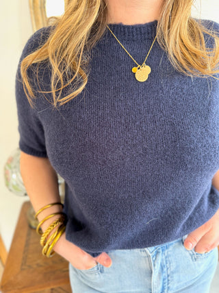 Pull manches courtes Louise • Marine