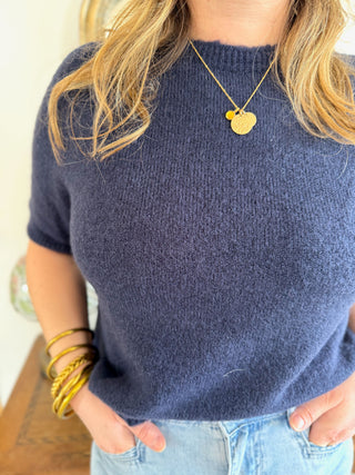 Pull manches courtes Louise • Marine