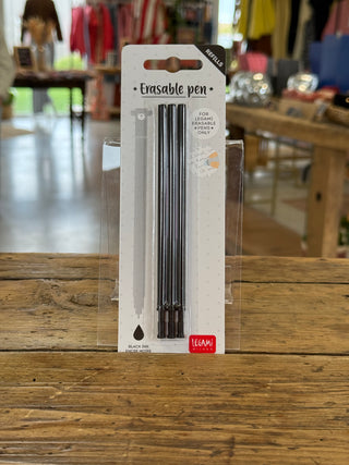 Set de 3 Recharges pour Stylo à Encre Gel Effaçable • Encre Noir • Erasable Pen • Legami (Copie) (Copie)