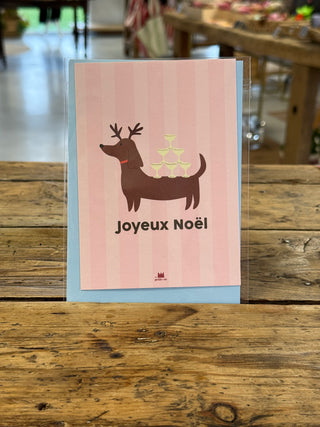 Carte Joyeux Noël chien