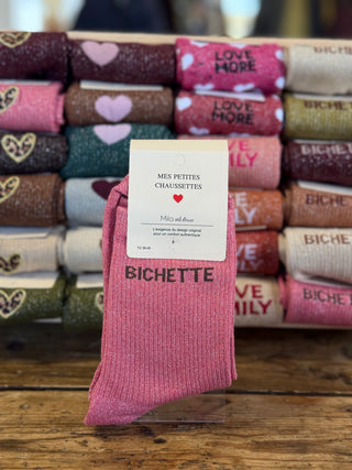 Chaussettes Bichette • Rose