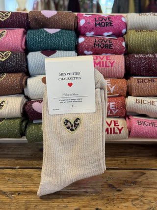 Chaussettes ❤️ Léopard • Beige