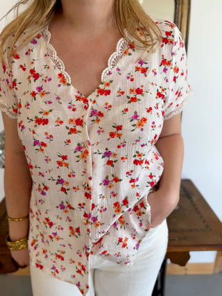 Marcel Top • Flower Print
