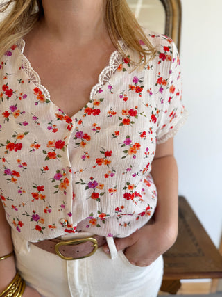 Marcel Top • Flower Print