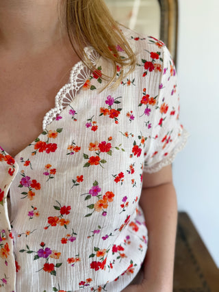 Marcel Top • Flower Print