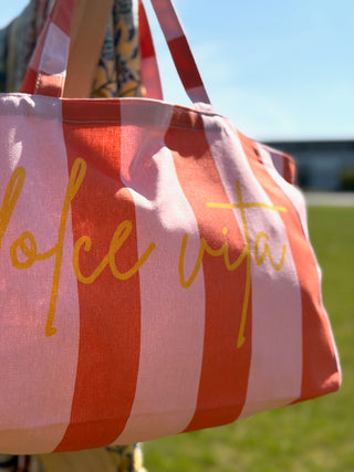ToteBag "Dolce Vita" • Orange & Rose