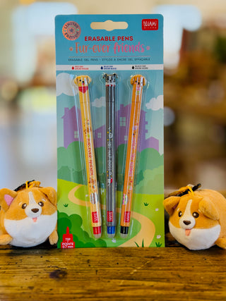 Set de 3 Stylos à Encre Gel Effaçable Chien • Legami