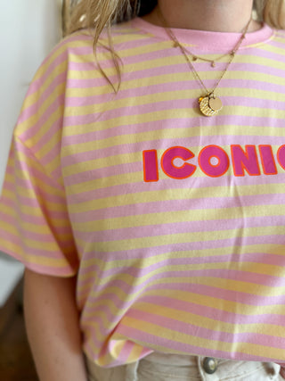T-Shirt Iconic • Rayé Rose & Jaune