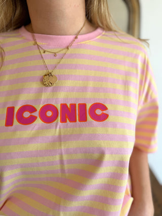 T-Shirt Iconic • Rayé Rose & Jaune
