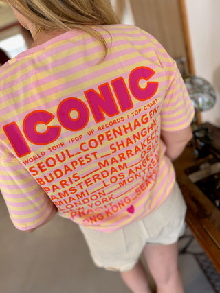 T-Shirt Iconic • Rayé Rose & Jaune