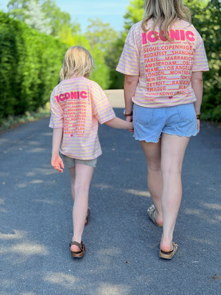 T-Shirt Iconic • Rayé Rose & Jaune