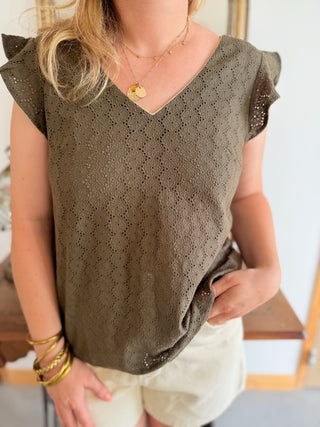 Top Domitille • Kaki