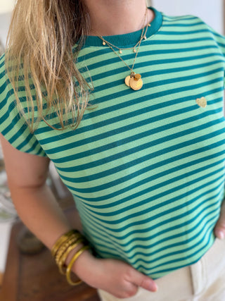 T-Shirt Brune • Vert