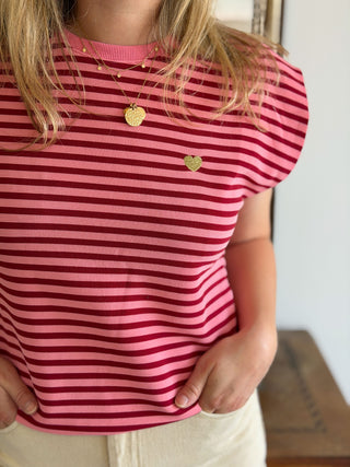 T-Shirt Brune • Rose