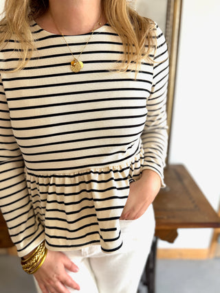Top Eugénie • Beige & Noir