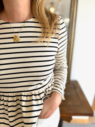 Top Eugénie • Beige & Noir