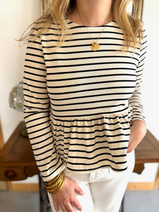 Top Eugénie • Beige & Noir