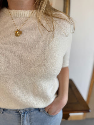 Pull manches courtes Louise • Blanc