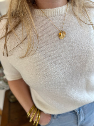 Pull manches courtes Louise • Blanc