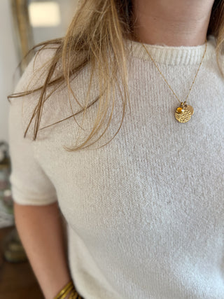 Pull manches courtes Louise • Blanc