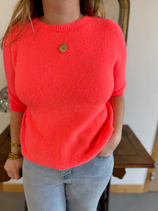 Pull manches courtes Louise • Corail