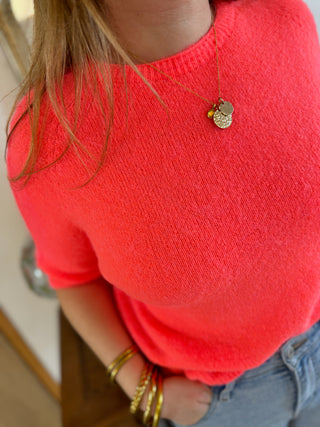 Pull manches courtes Louise • Corail