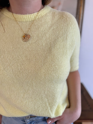 Pull manches courtes Louise • Jaune Pâle