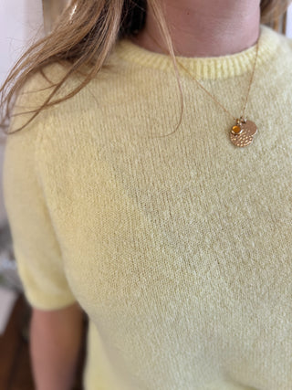 Pull manches courtes Louise • Jaune Pâle