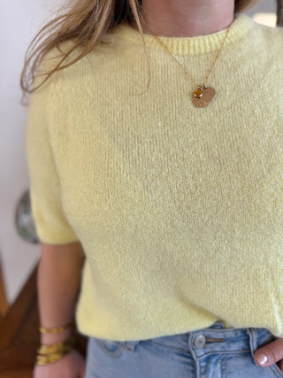 Pull manches courtes Louise • Jaune Pâle