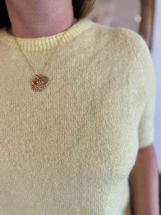 Pull manches courtes Louise • Jaune Pâle