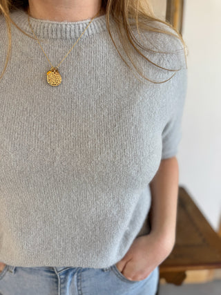 Pull manches courtes Louise • Gris Clair