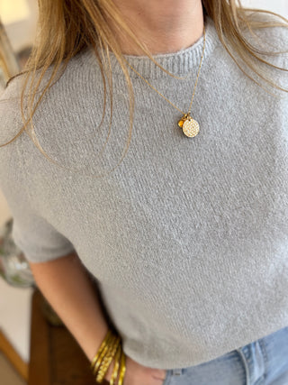 Pull manches courtes Louise • Gris Clair