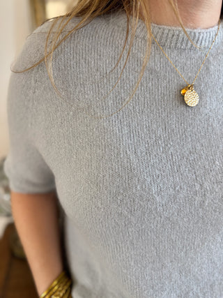 Pull manches courtes Louise • Gris Clair