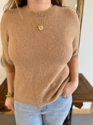 Pull manches courtes Louise • Camel