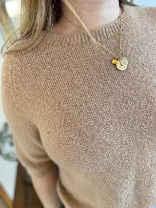 Pull manches courtes Louise • Camel