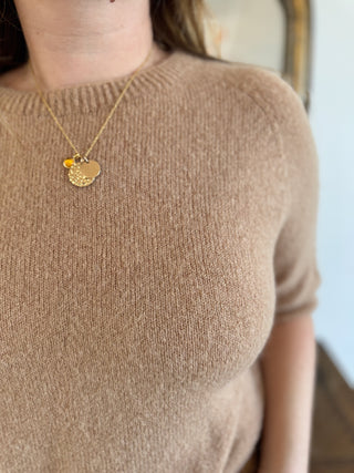 Pull manches courtes Louise • Camel