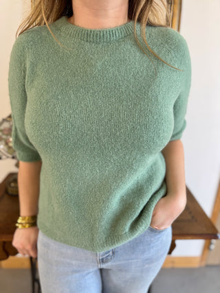 Pull manches courtes Louise • Vert d'eau