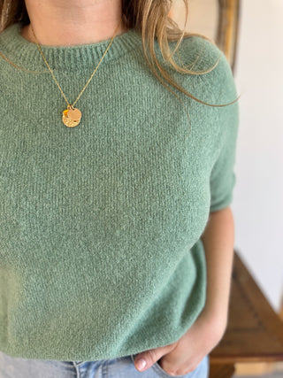 Pull manches courtes Louise • Vert d'eau