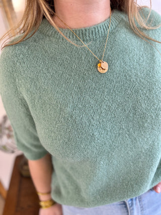 Pull manches courtes Louise • Vert d'eau