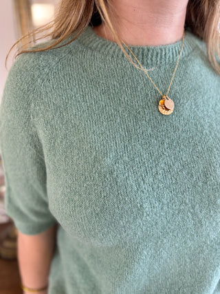 Pull manches courtes Louise • Vert d'eau